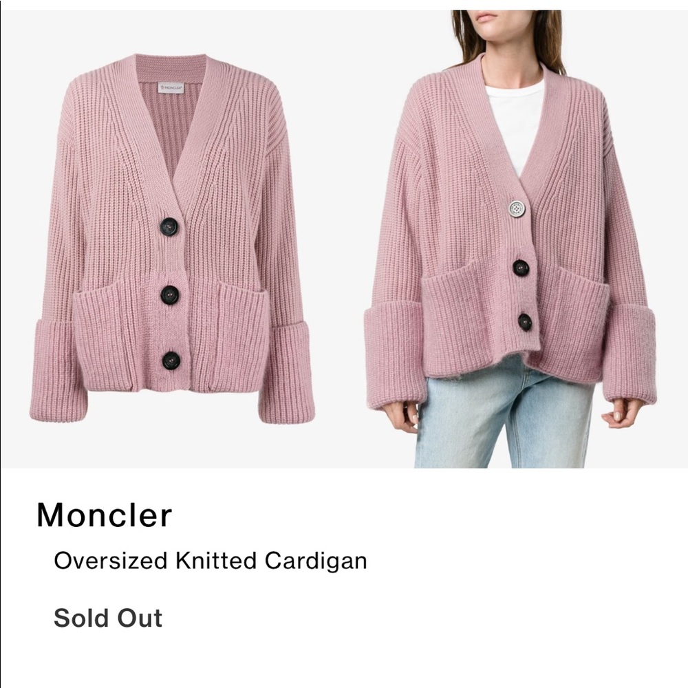 Moncler wool oversized knitted cardigan